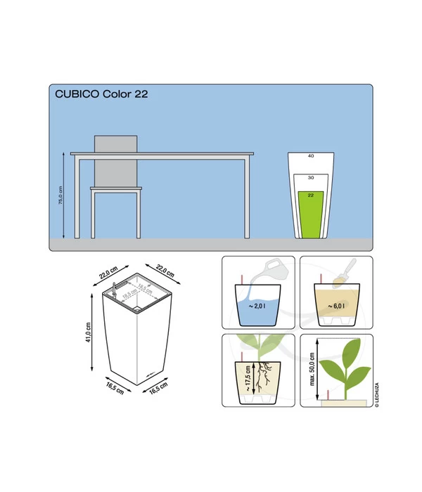 LECHUZA® CUBICO Color, All-in-One-Set – Bild 6