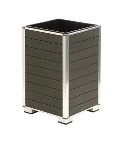 Dehner WPC-Pflanztopf Inkl. Kunststoff-Einsatz, Anthrazit