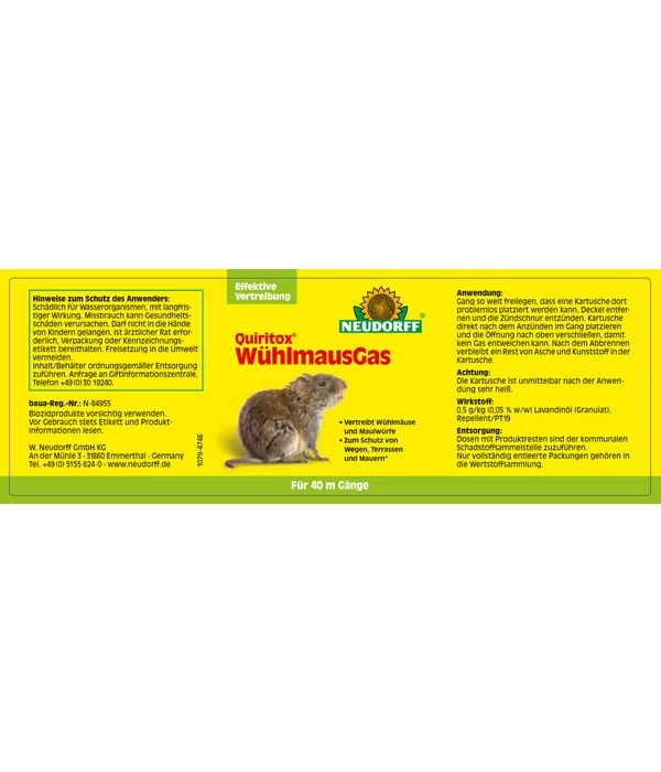 Neudorff Quiritox® Wühlmaus Gas, 2 Kartuschen 2 Neudorff Quiritox® Wühlmaus Gas, 2 Kartuschen – Bild 2