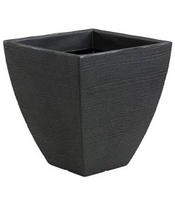 Dehner Kunststoff-Topf Capri In Riffeloptik, Anthrazit, Ca. B40/H42/T40 Cm