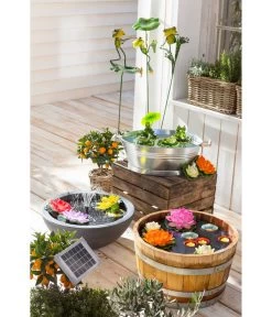 Holz-Weinfasskübel, Rund, Braun -Gartenpflanzen Verkauf 3923653 WE MO 001 EsotecSolarpumpensystemRiminiSPumpeWasserpumpeSolarpumpe