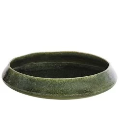 Dehner Keramik-Schale Linn, Rund, Dunkelgrün, Ca. Ø34 Cm