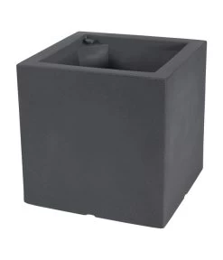 Farmet Kunststoff-Pflanzkübel Atlantis, Doppelwandig Mit Bewässerungssystem, Dunkelanthrazit