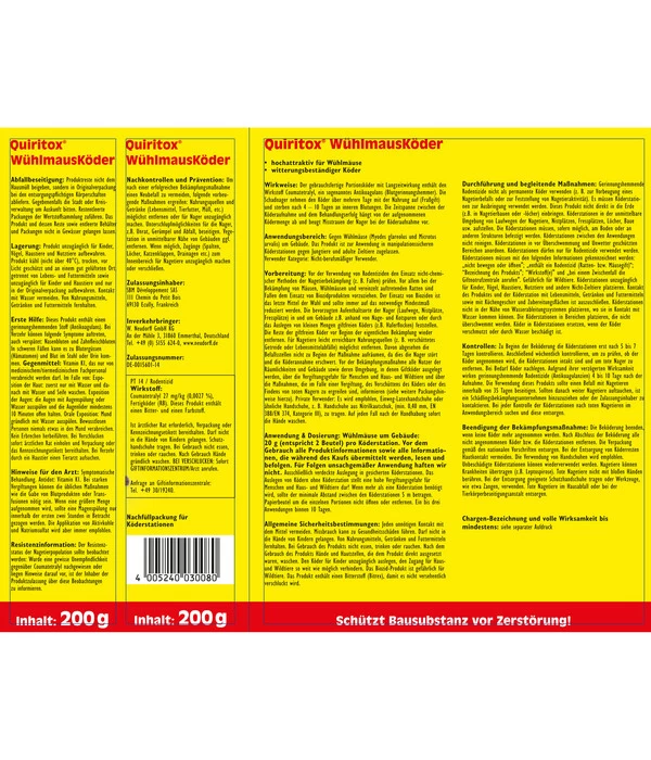 Neudorff Quiritox® Wühlmaus Köder, 200 G 2 Neudorff Quiritox® Wühlmaus Köder, 200 G – Bild 2