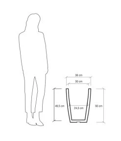 Farmet Kunststoff-Topf-Set Hydra, Konisch, Anthrazit, 2-teilig -Gartenpflanzen Verkauf 4183653 WE DE 004 HYDRARunderPflanzkuebelDurchmesser36cm50cmhochDUNKELANTHRAZIT