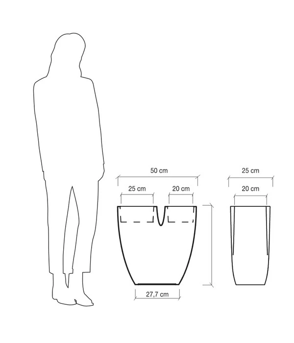 Farmet Kunststoff-Blumentopf Bilobo, Ca. B50/H50/T25 Cm 3 Farmet Kunststoff-Blumentopf Bilobo, Ca. B50/H50/T25 Cm – Bild 3