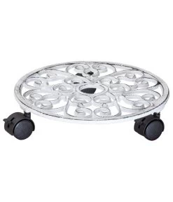 Wagner Pflanzenroller Antik, Ø 29 Cm, Weiß