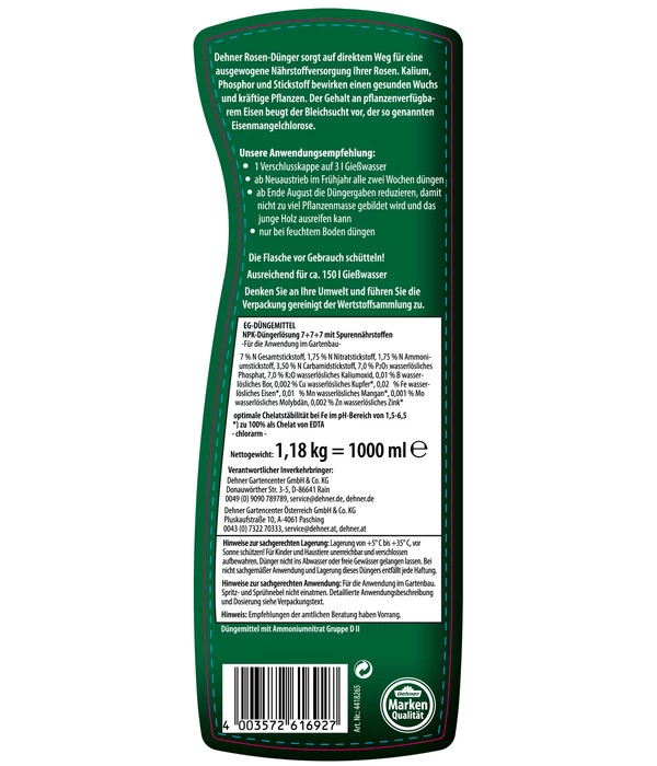Dehner Rosen-Dünger, Flüssig, 1 L 2 Dehner Rosen-Dünger, Flüssig, 1 L – Bild 2