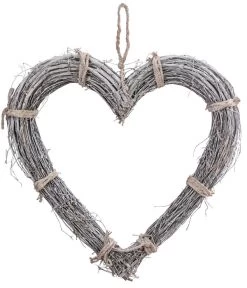 Dehner Türkranz Herz, Weiß, Ca. Ø38 Cm