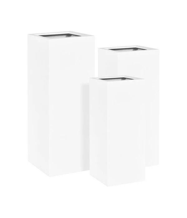 Fleur Ami Kunststoff-Säulentopf New Tribeca Block, Quadratisch, Weiß 2 Fleur Ami Kunststoff-Säulentopf New Tribeca Block, Quadratisch, Weiß – Bild 2