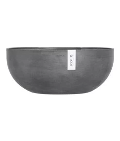 Ecopots Kunststoff-Schale Sofia Wall Mit Wassersystem, Oval, Grau, Ca. B43/H17,5/T25 Cm