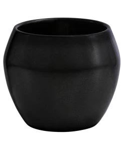 Dehner Keramik-Übertopf Lanzo, Bauchig, Anthrazit, Ca. Ø11 Cm