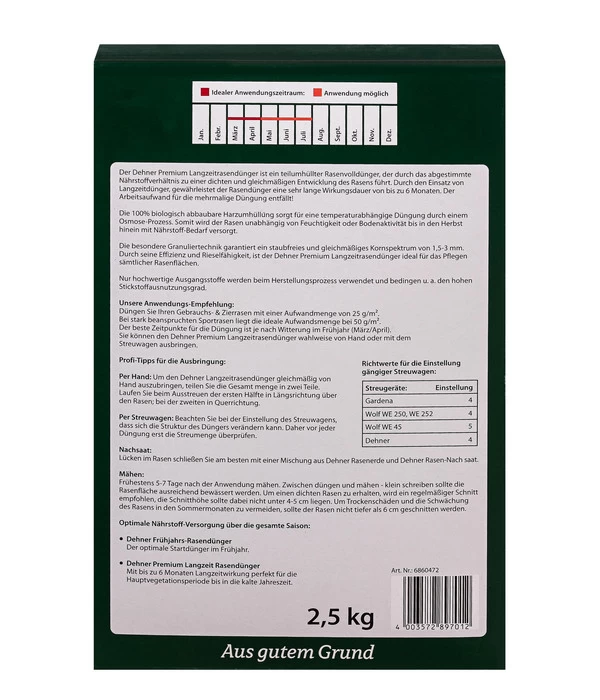 Dehner Premium Langzeitrasendünger 3 Dehner Premium Langzeitrasendünger – Bild 3