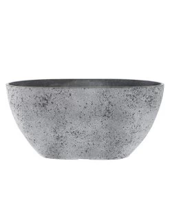 Dehner Kunststoff-Jardiniere Nova, Oval, Grau, Ca. B36/H17/T16 Cm