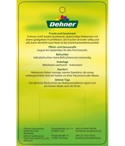 Nektarine 'Crimson Gold' -Gartenpflanzen Verkauf 7626005 NektarineCrimsonGold Etikett 2